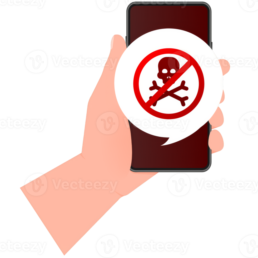 Virus message in flat style. design. Flat design. graphic. png