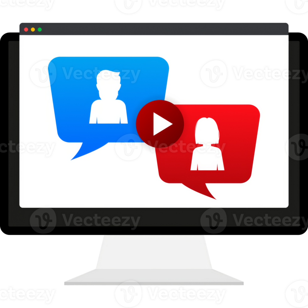 Icon with live chat call. Isometric illustration. Editable stroke. Online png