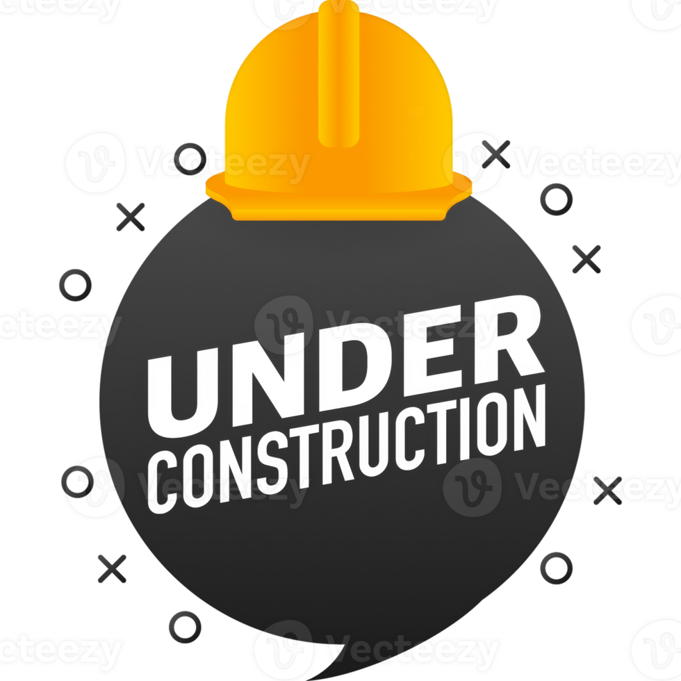 Flat illustration under construction for site design. banner. Web banner png
