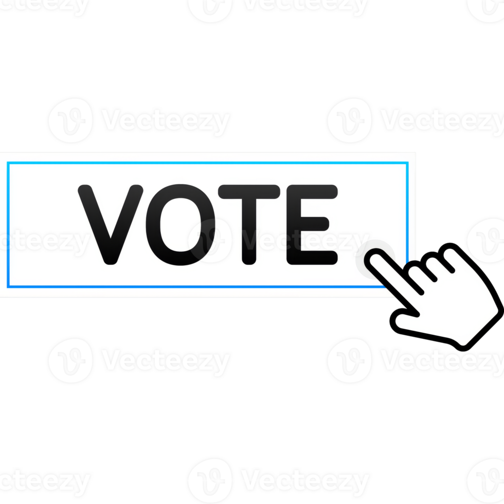 Vote button, great design for any purposes. Hand click icon symbol. Isolated illustration png