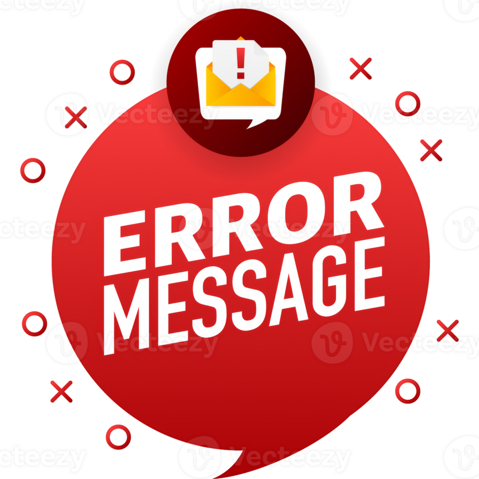 404 error message. Not found isolated in red background. illustration png