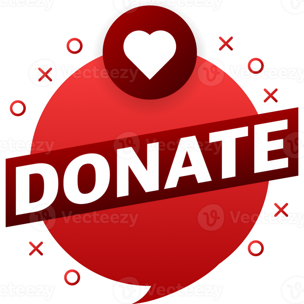 Donate heart in flat style. flat illustration png