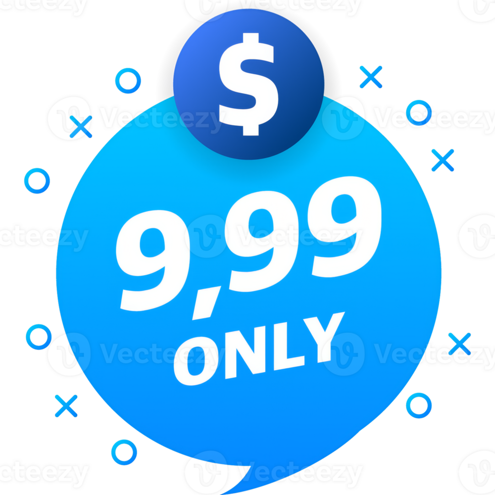Sale 9.99 Dollars Only Offer Badge Sticker Design in Flat Style. illustration. png