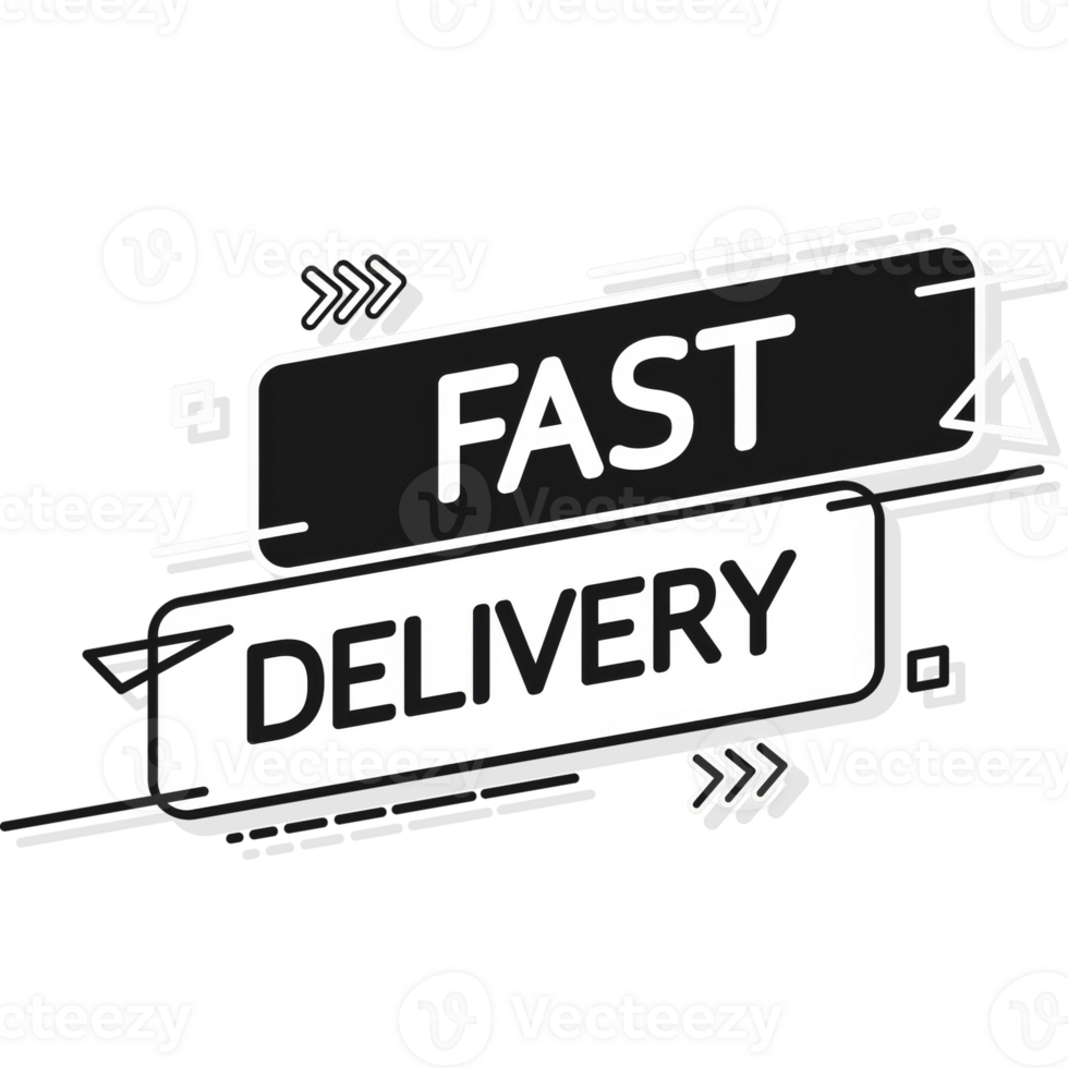 Fast delivery service badge. Fast time delivery order with stopwatch on white background. illustration png