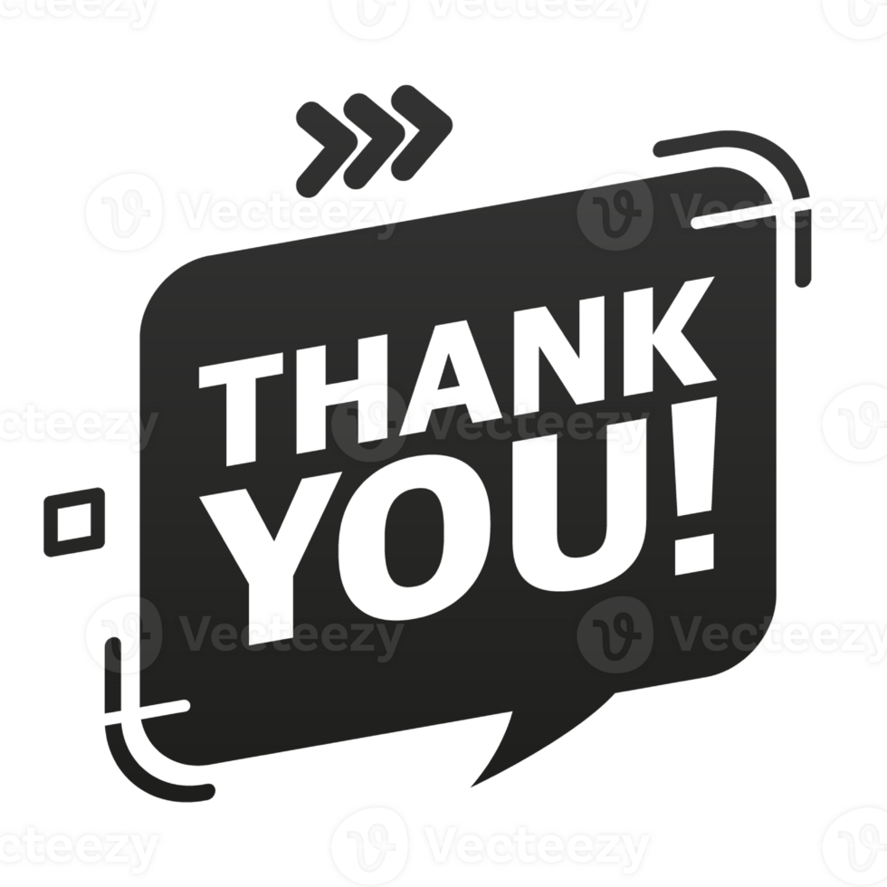 Flat Design Speech Bubble Thank You. Illusatrtion on color background png