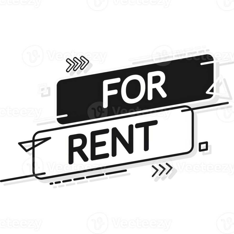 For rent red banner. Isolated illustration. illustration design. Design element. png