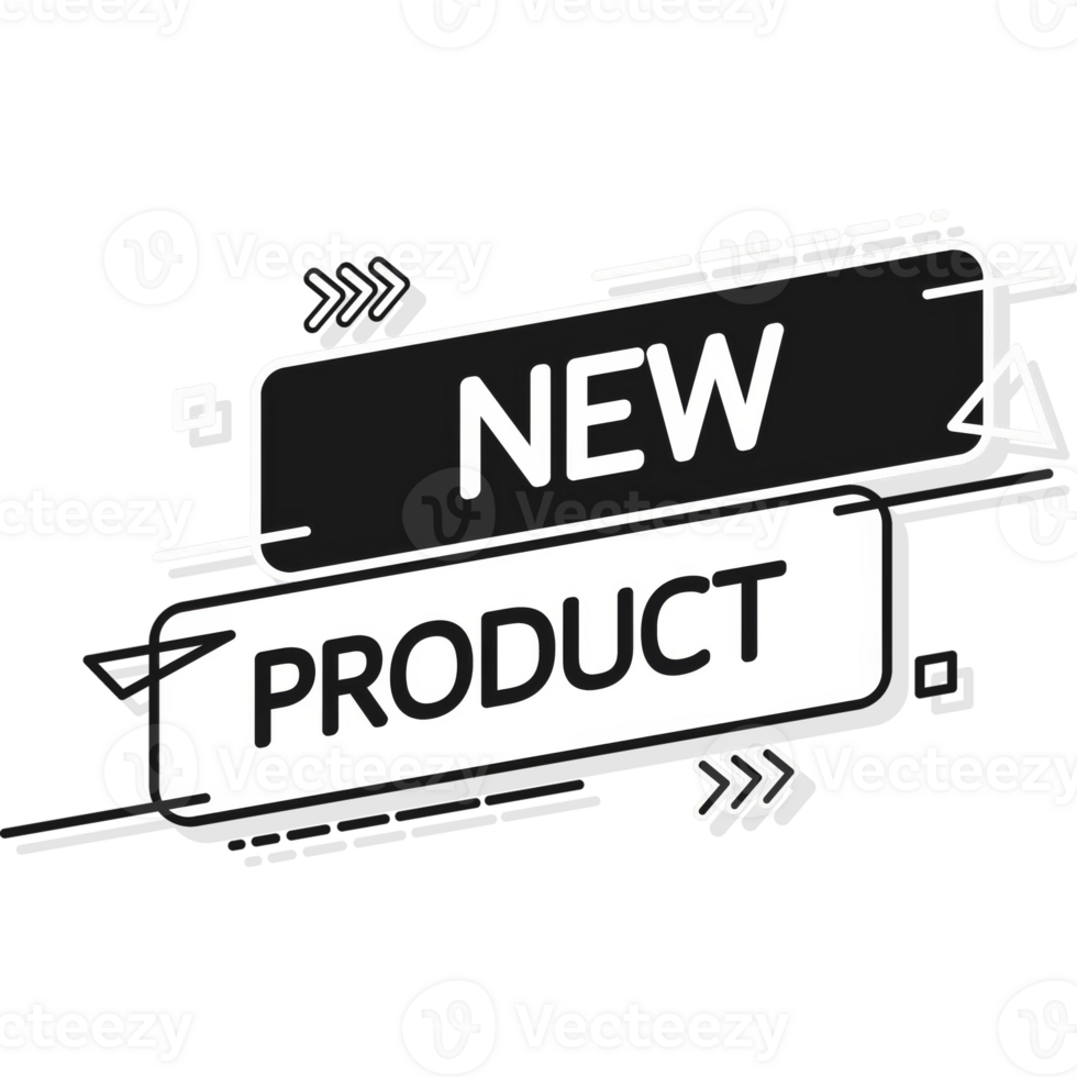New product banner. Realistic badge in blue color. Product advertising. Web design. illustration. png