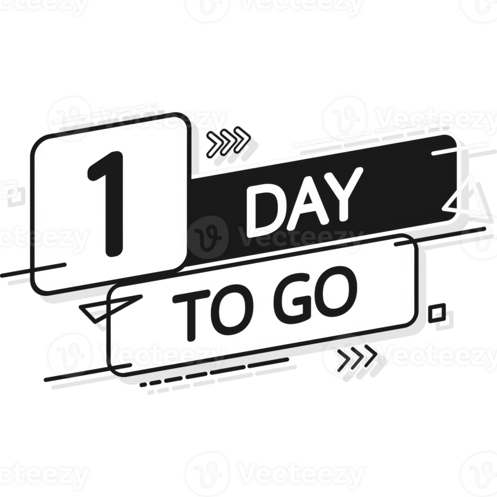 1 Days to go poster in flat style. illustration for any purpose. png
