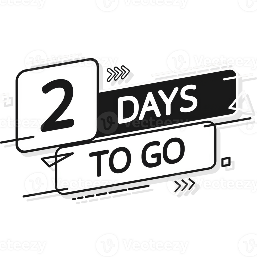 2 Days to go poster in flat style. illustration for any purpose. png
