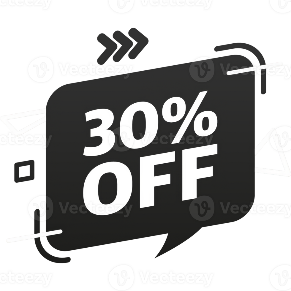 Trendy flat advertising with 30 percent discount flat badge for promo design. Poster badge. Business design. illustration png