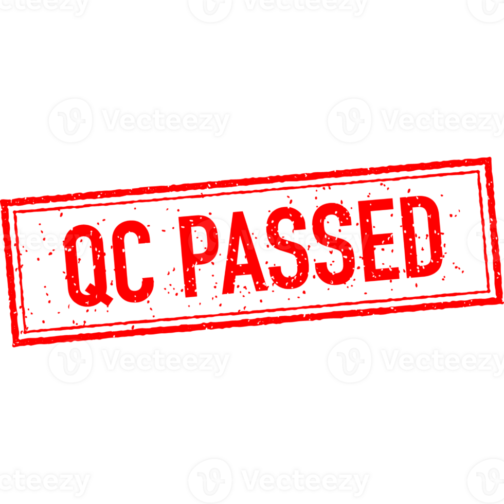 Qc passed, great design for any purposes. Qc passed. illustration. Tick icon. Red stamp png