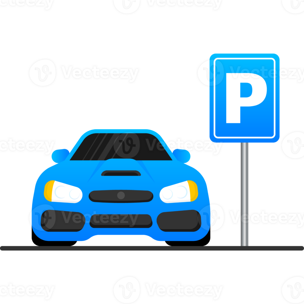 Isolated Parking Sign Blue roadsign with letter P isolated on white background png