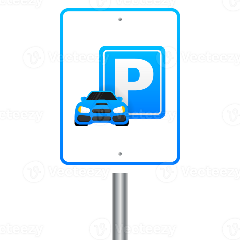 Isolated Parking Sign Blue roadsign with letter P isolated on white background png