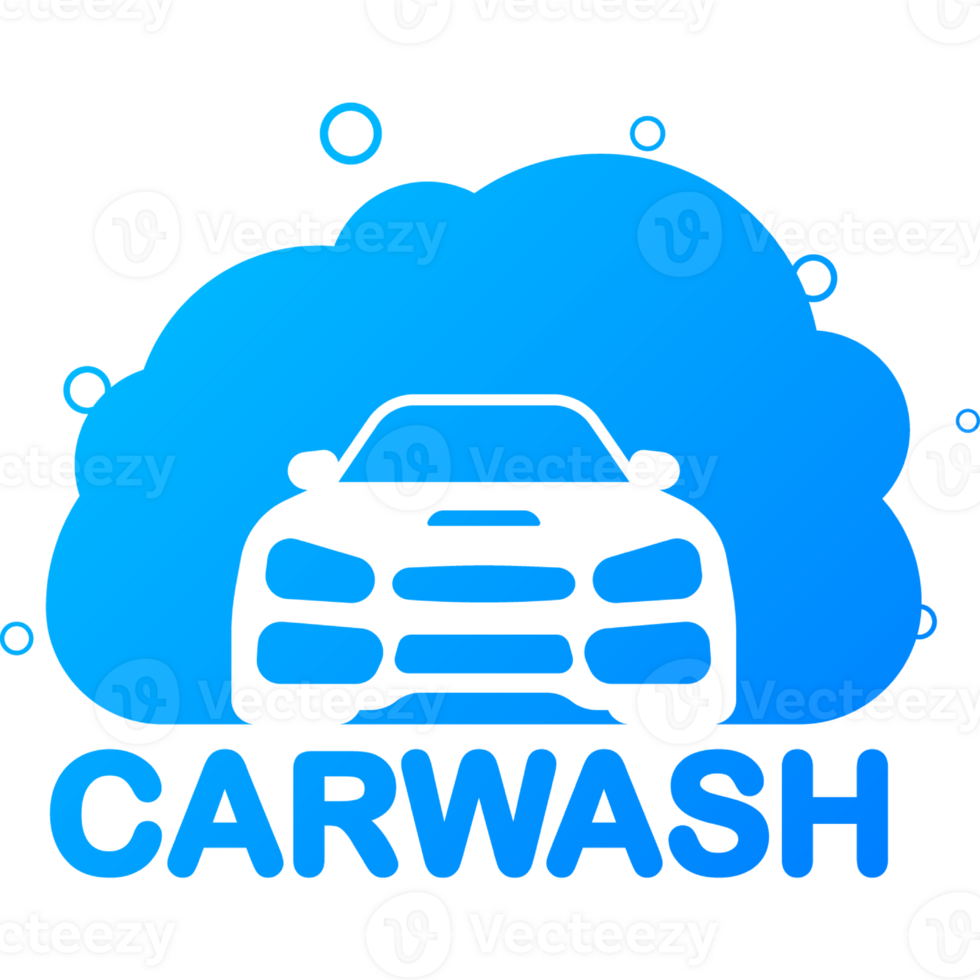 Abstract infographic with carwash flat illustration. High pressure washer. banner png