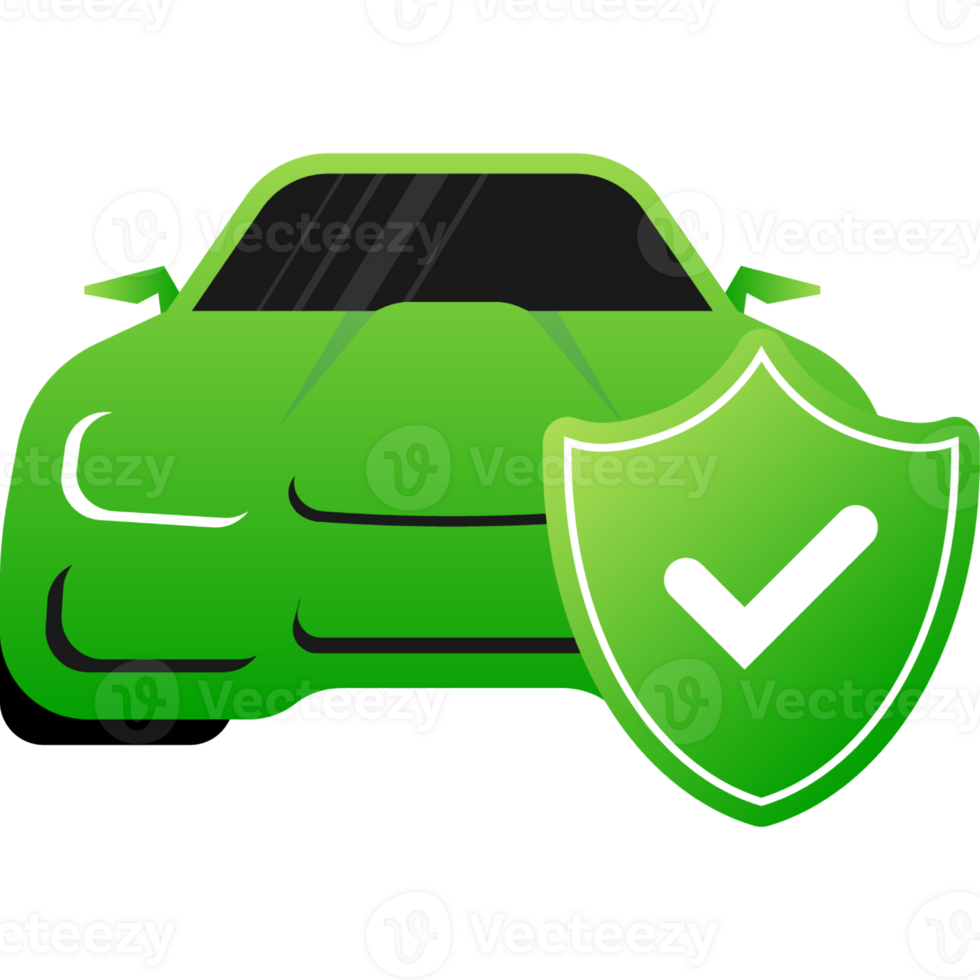 Flat infographic. Car insurance icon on blue background. Flat isometric illustration png