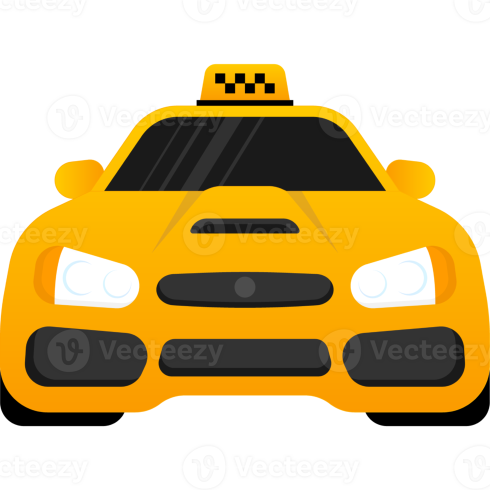 3d character taxi on light background. Cartoon yellow icon on black background. Business icon. Business concept png