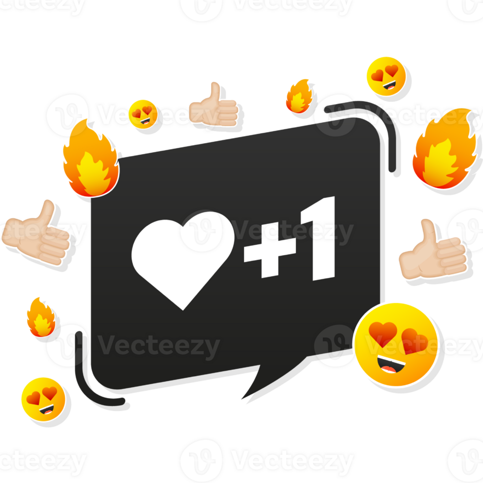 Flat new like for paper design. Face symbol. Social media flat icon png
