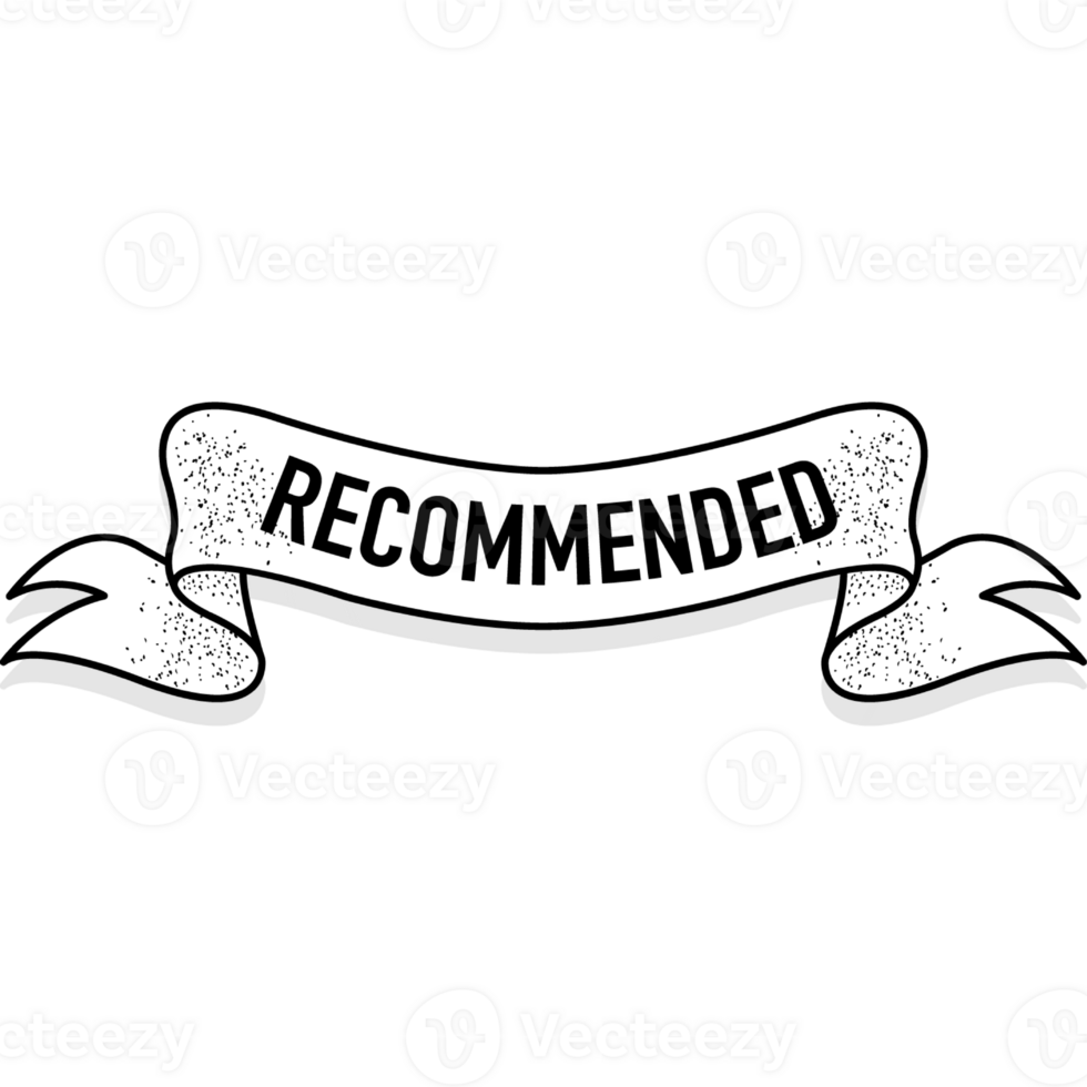 Vintage recommended ribbon stock illustration banner png