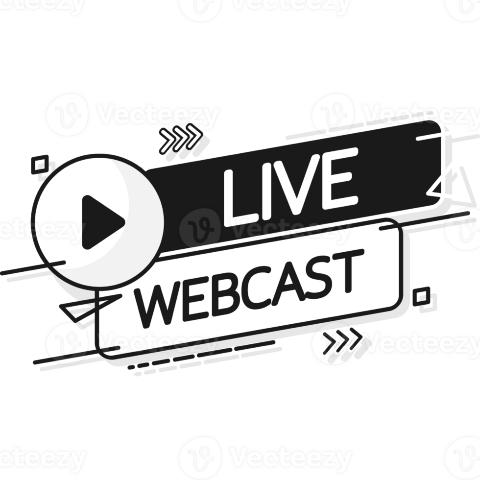 Live Webcast Button, icon. design. Live Webcast banner on red background png