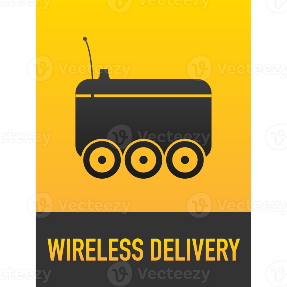Wireless delivery service badge. Fast time delivery order with car on white background. illustration png