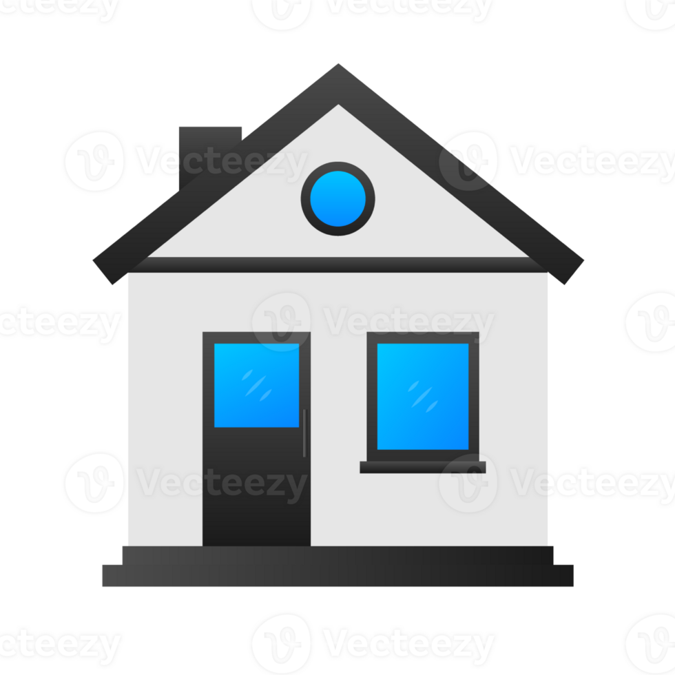 Flat illustration with house icon. Simple illustration png