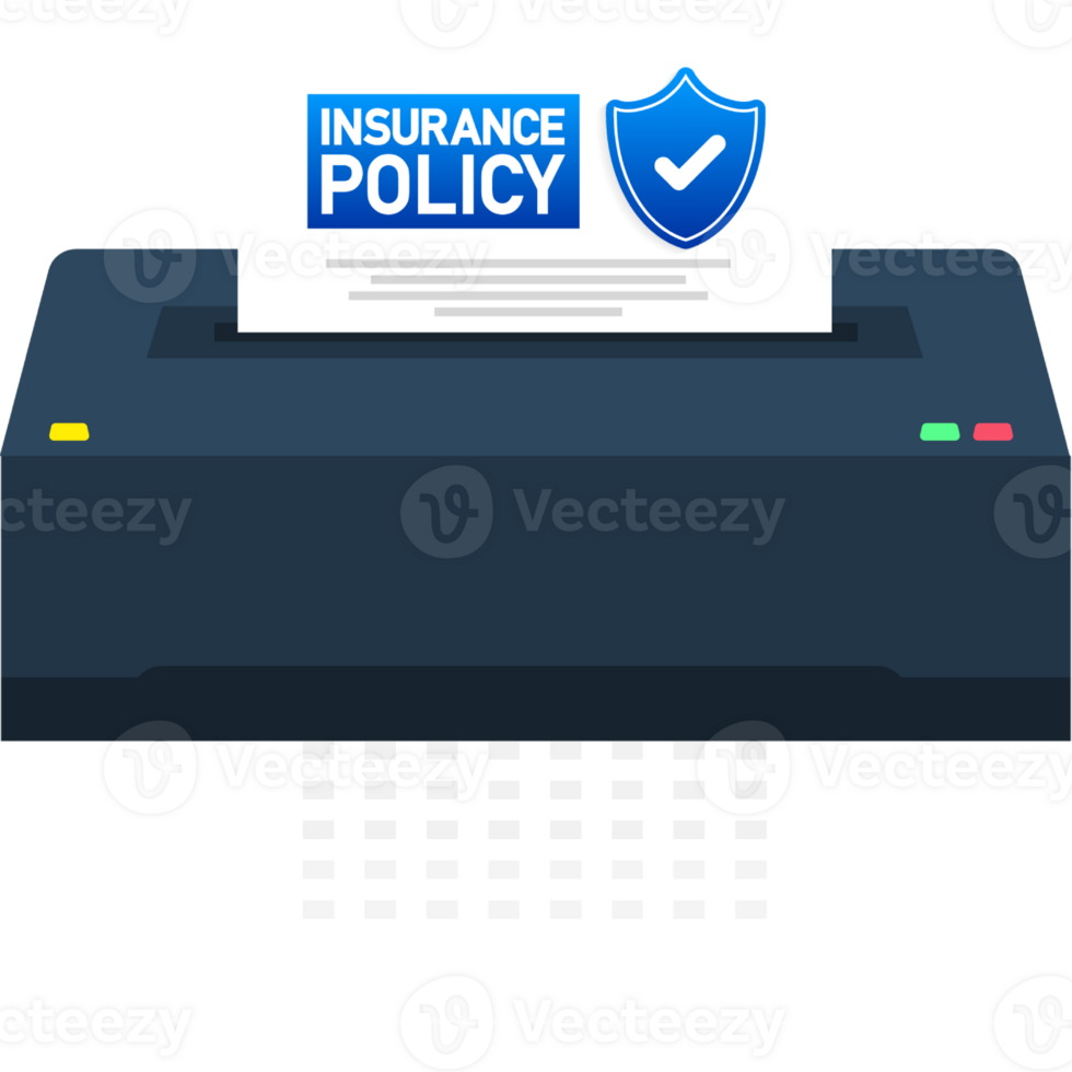 Insurance policy shredder. Digital background. Isometric illustration png