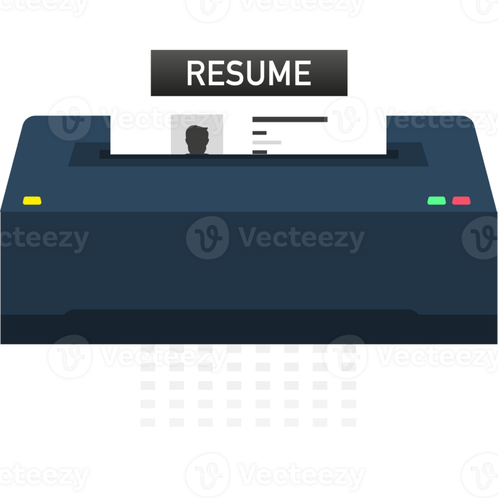 Resume flat icon with shredder. Business management. Document icon illustration png