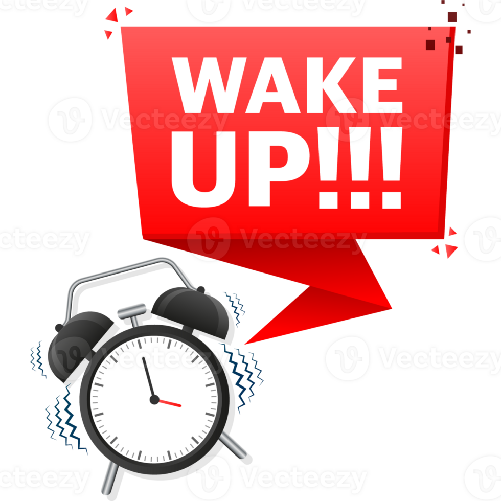 Wake up alarm clock icon isolated on white background. illustration png