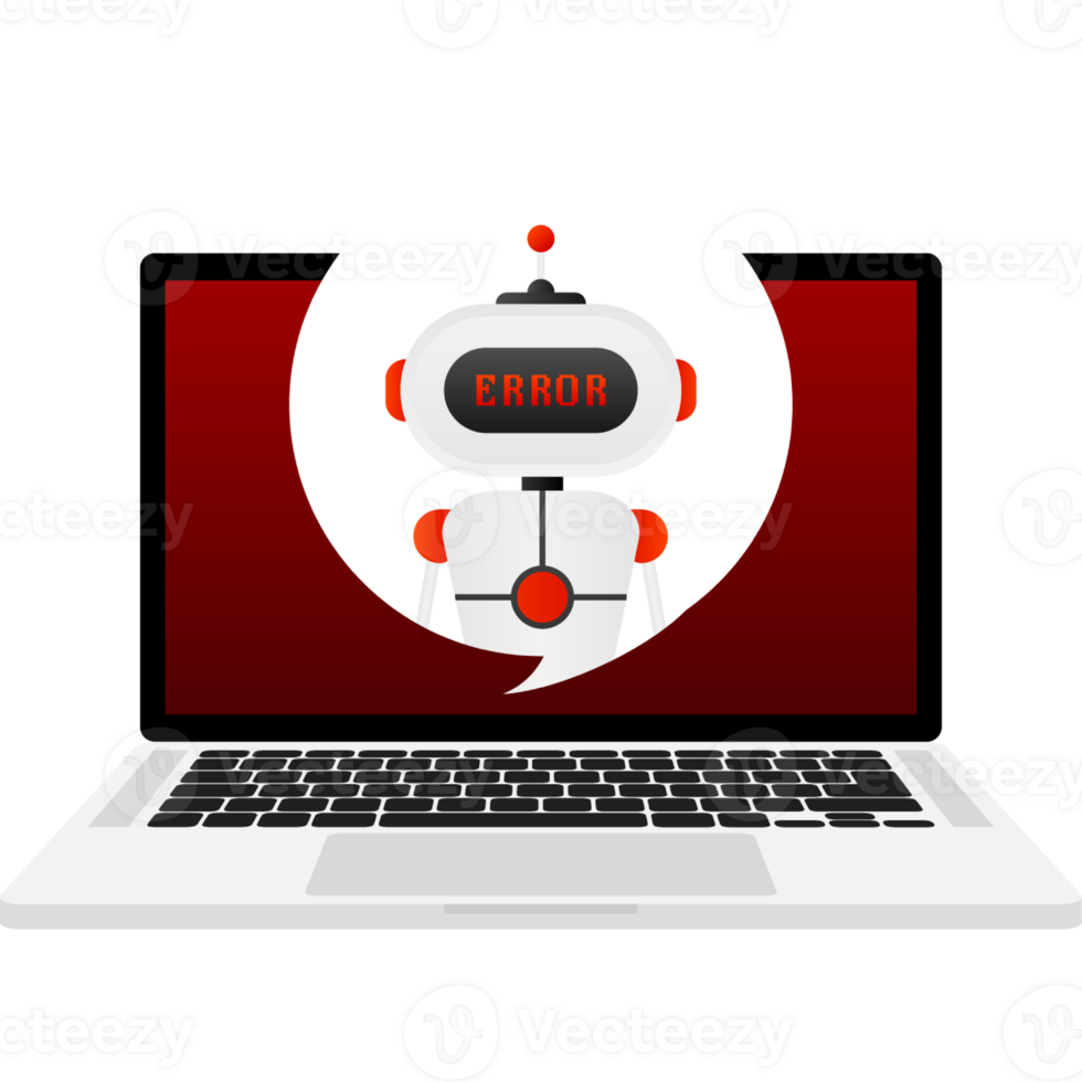 Error chatbot glyph icon. Silhouette symbol. Talkbot with error in speech bubble. Error bot. Artificial intelligence png
