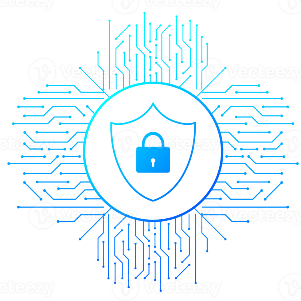 Abstract banner. Cyber security in 3d style. Communication technology. Database system png