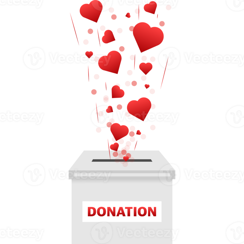 Donation hearts, great design for any purposes. Doodle collection with donation for concept design. Flat cartoon money illustration png