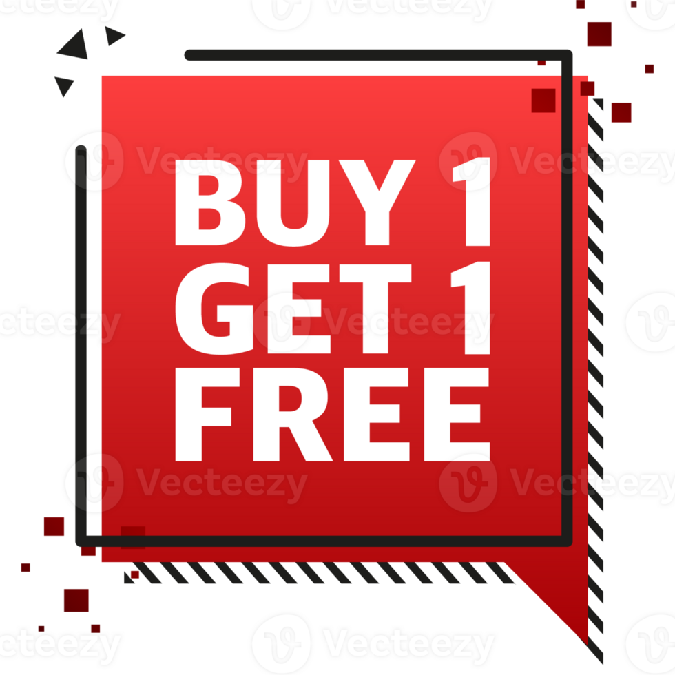 Buy 1 Get 1 Free, sale tag, banner design template, app icon. illustration png