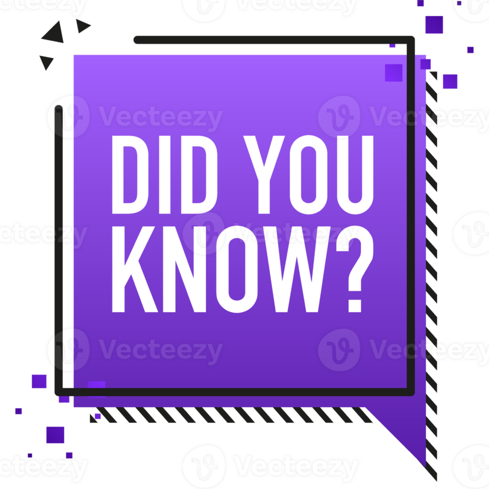 Did you know flat banner in pop style on red background. illustration png