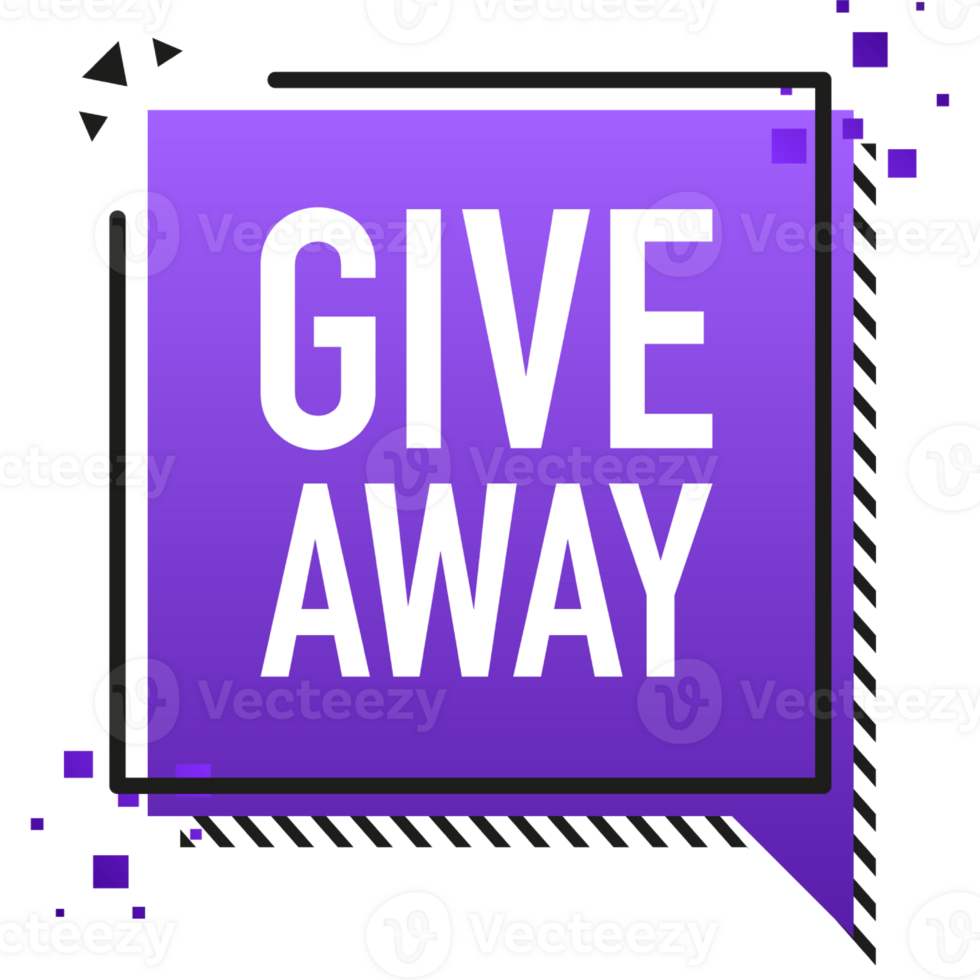 Giveaway logo template for social media post or website banner. png