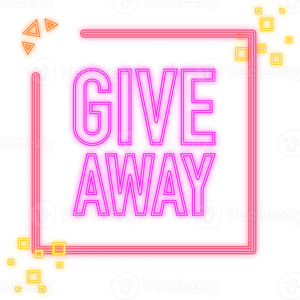 Giveaway logo template for social media post or website banner png