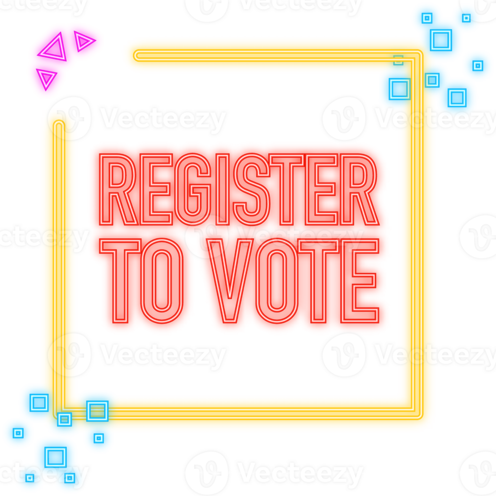Megaphone red banner with register to vote sign. illustration. png