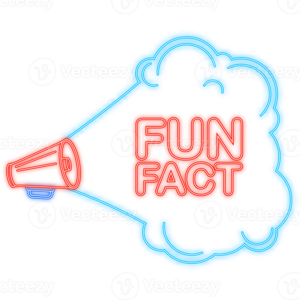 Fun fact feedback megaphone yellow banner in 3D style on white background. illustration png