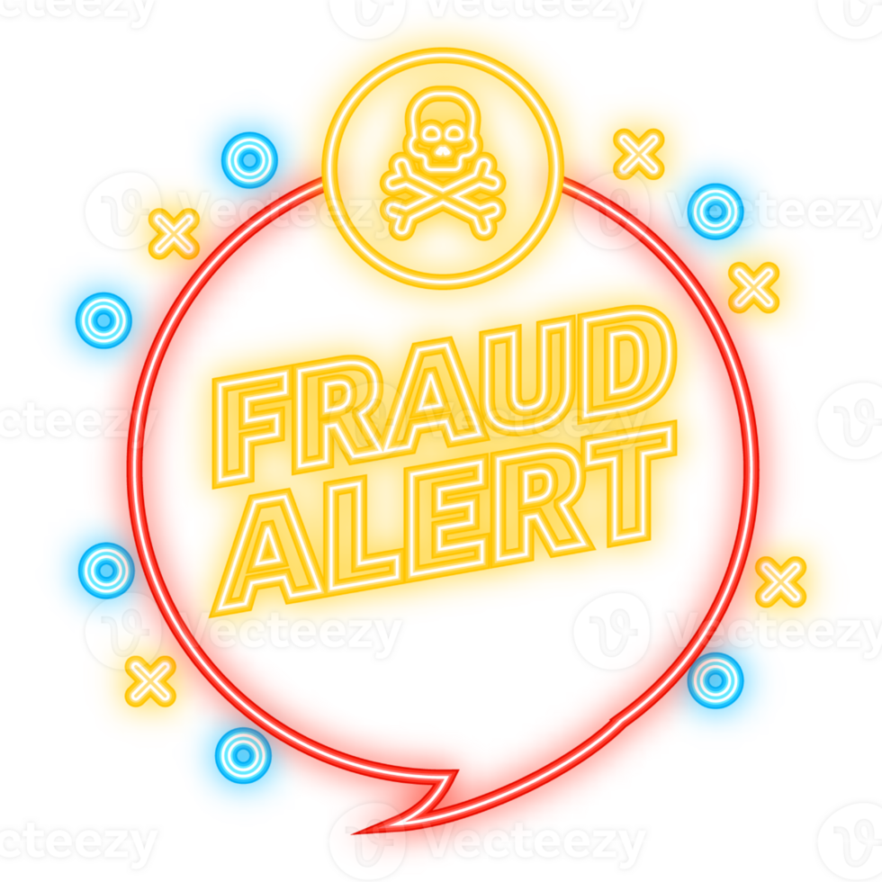 Neon Icon. Fraud alert. Alert message. Smartphone icon. Banner . Cyber crime hacker attack. png