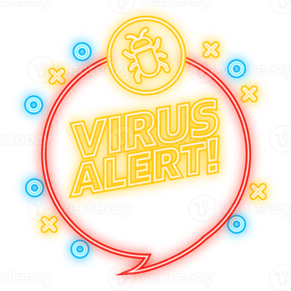Neon Icon. Virus cloud. Searching virus. Microbe icon Cyber secure png