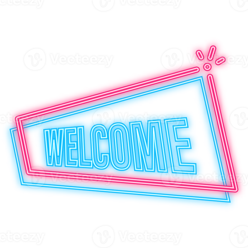Neon Icon. Vintage welcome banner. banner. Invitation card, banner. png
