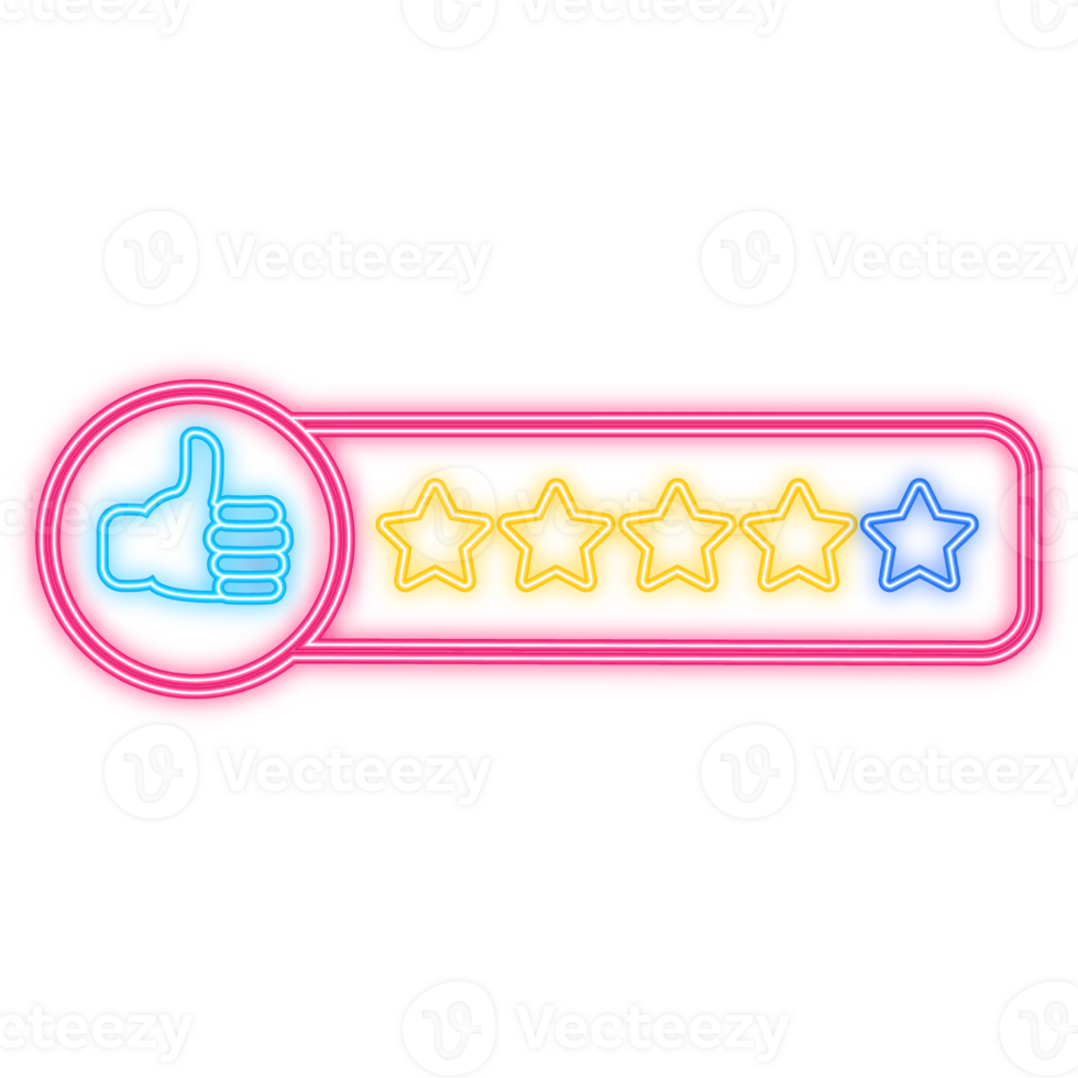Neon Icon. Rating stars badges on a white background. illustration. png