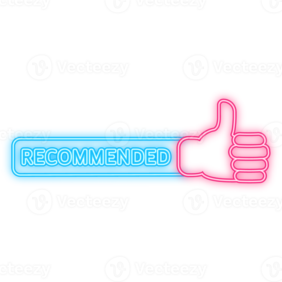 Neon Icon. Blue modern illustration banner recommended png