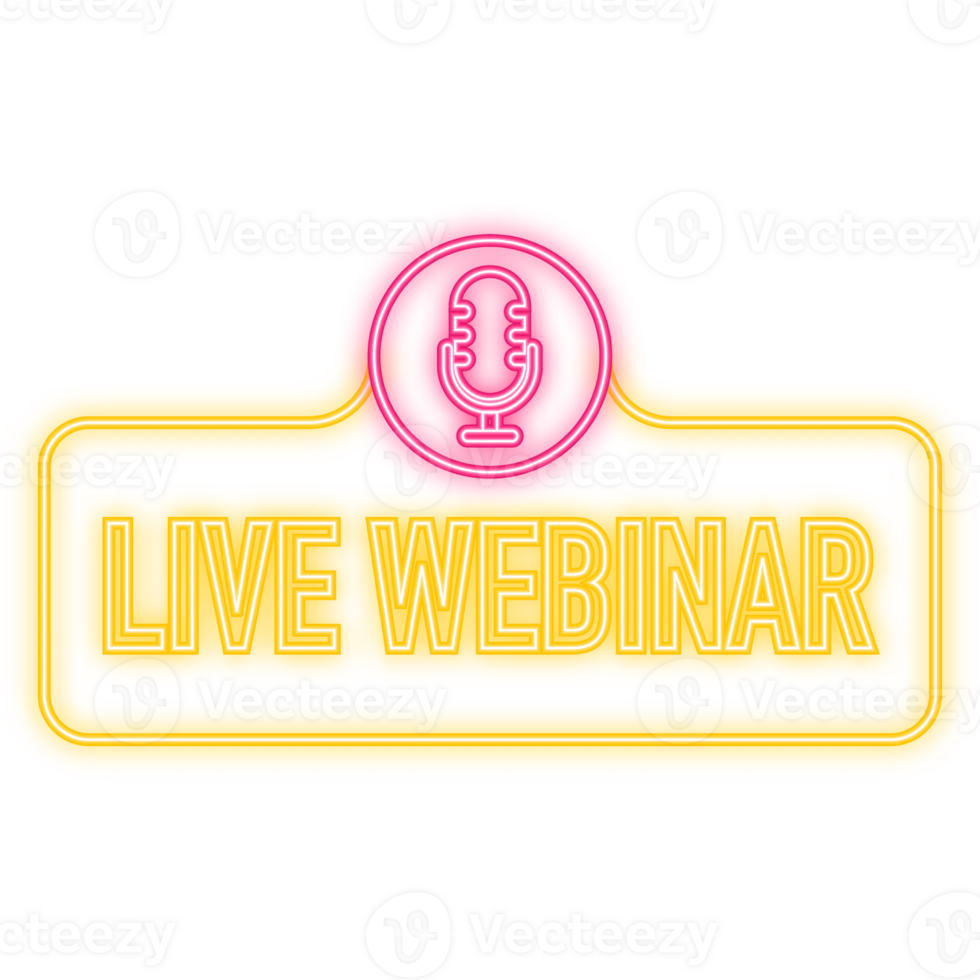 Neon Icon. Live Webinar Button, icon design png