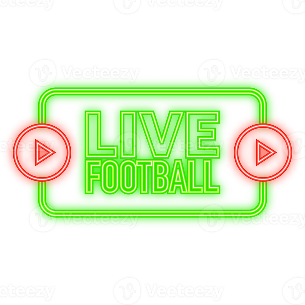 Neon Icon. Live Streaming Icon, Badge, Emblem for broadcasting or online tv stream. in flat design style png