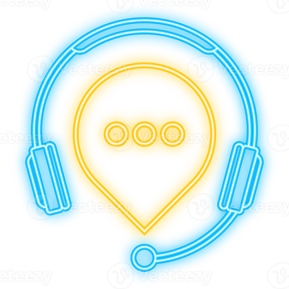 Neon Icon. Live chat in flat style. Online support call center. Customer service. Client comment. Live button. Client support online helpline png