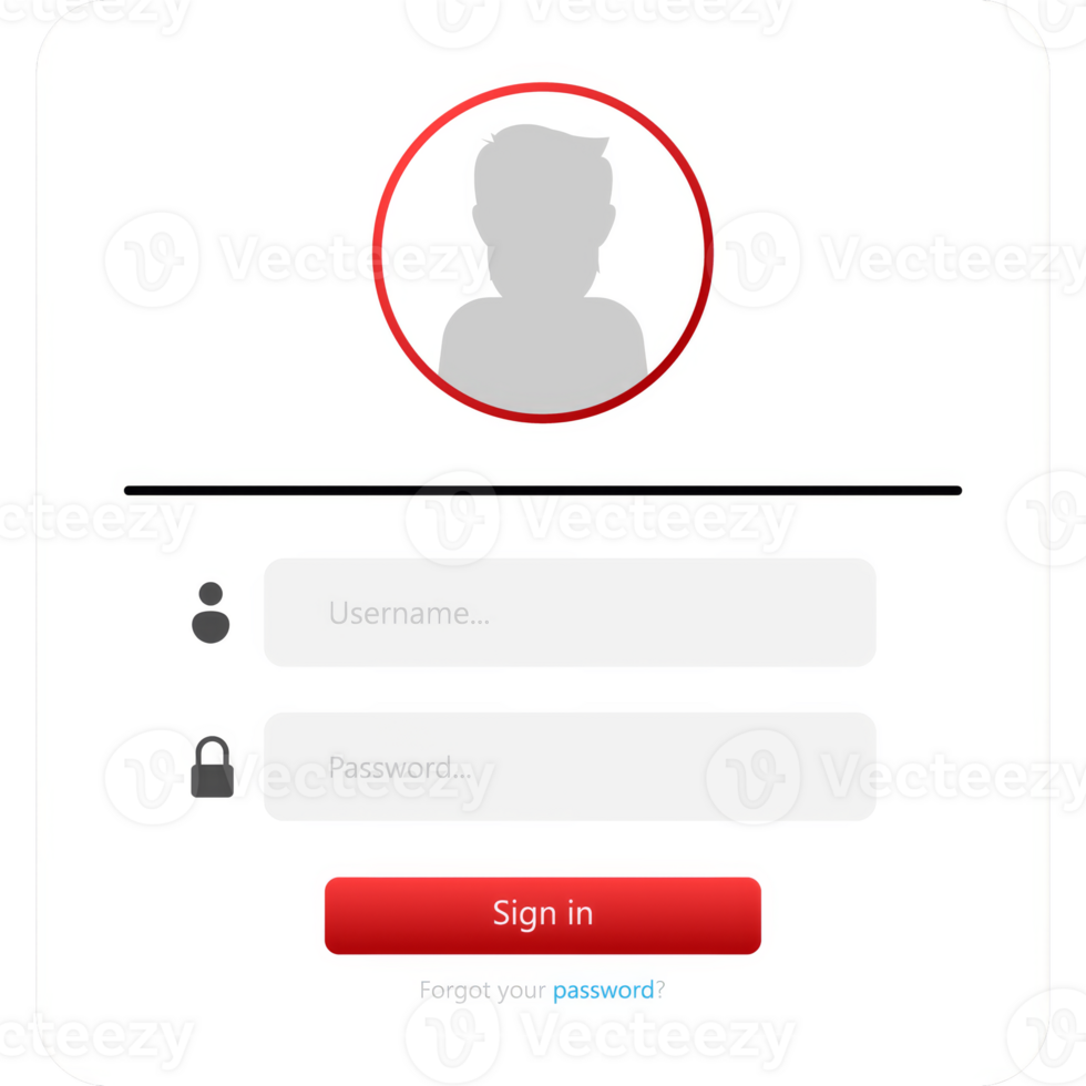 Sign in page in 3d style. Business concept background. Alert message png