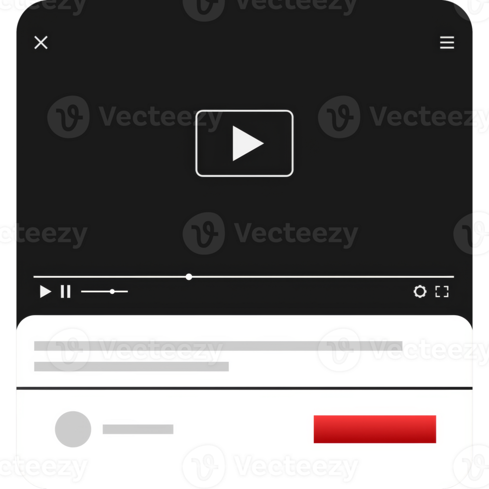 player for web design. Realistic window. illustration. png