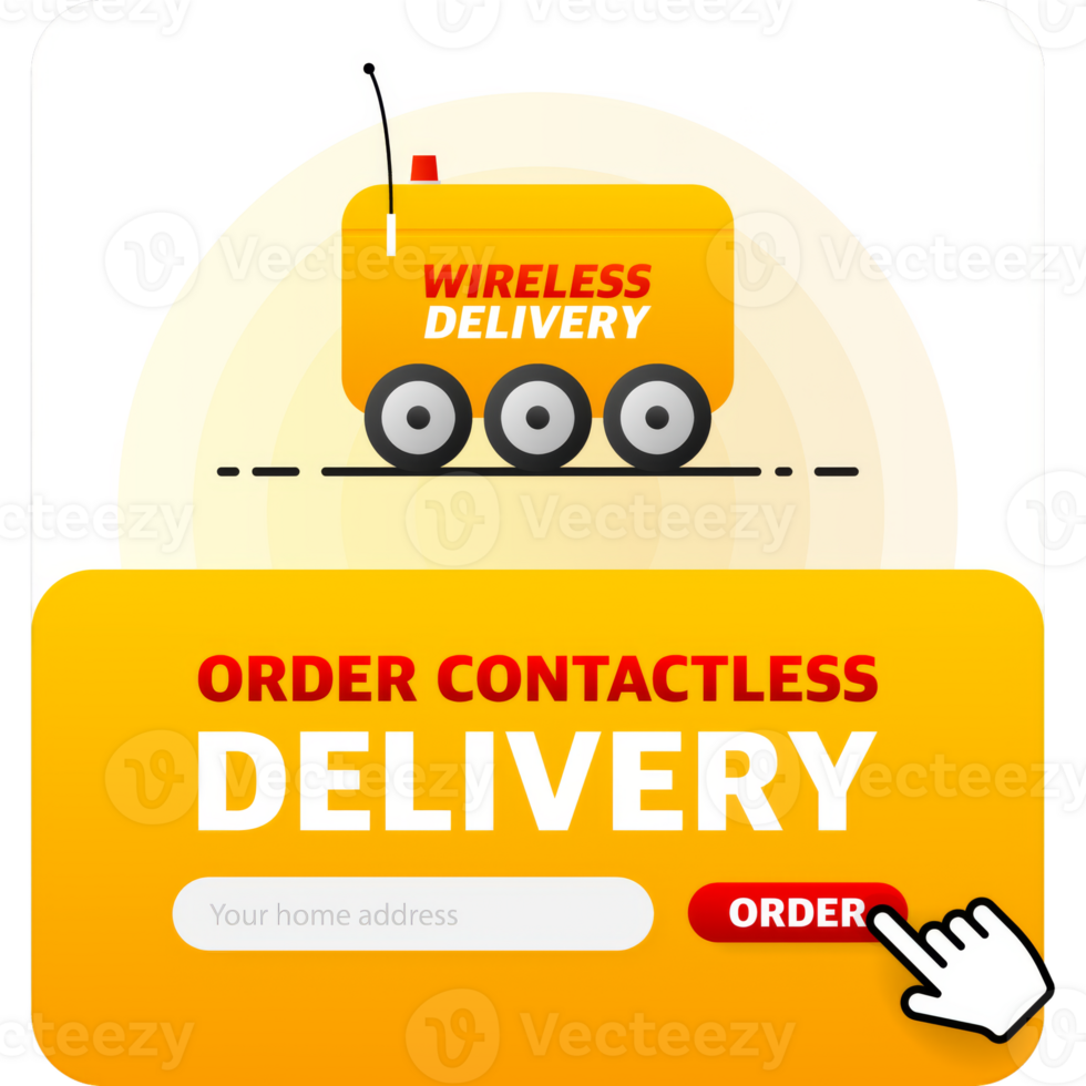 Wireless delivery service badge. Fast time delivery order with car on white background. illustration png