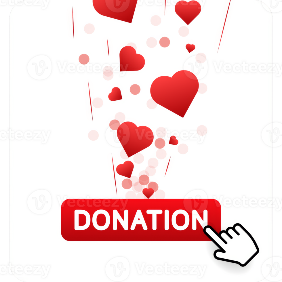 Donation hearts, great design for any purposes. Doodle collection with donation for concept design. Flat cartoon money illustration. png