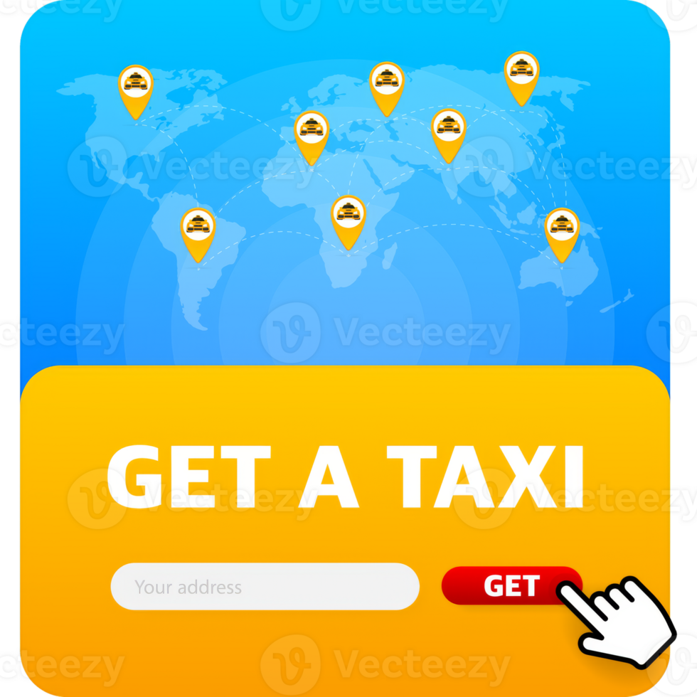 Get a taxi illustration background. Business icon. Business concept. png